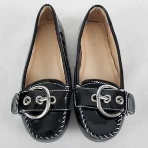 Nine West 4M Julissa Shiny Black Slip On Black